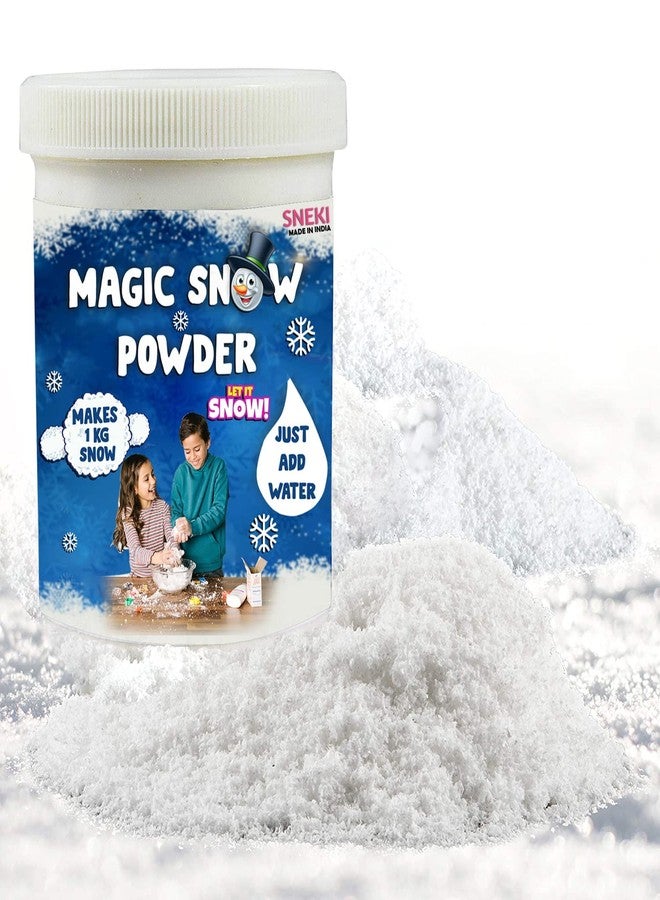 SNEKI (Pack of 1) Fake Instant Ice Snow Making Powder Kit for Girls Boys Kids Perfect for Snow Theme Fun Playing Party School Projects Games Christmas Tree Decoration (100 gm) - Image 1